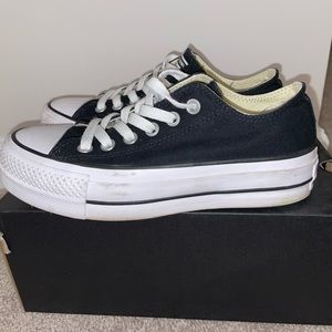 Black and white platform converse